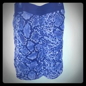 Snake printed ruched skirt